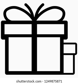 Outline present vector icon