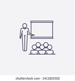 Outline presentation icon illustration. isolated vector sign symbol