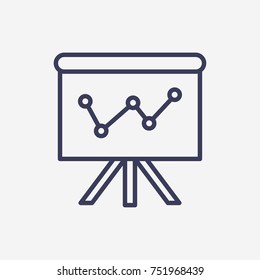 Outline presentation icon illustration vector symbol