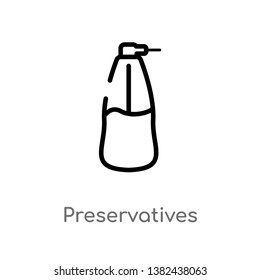 outline preservatives vector icon. isolated black simple line element illustration from cleaning concept. editable vector stroke preservatives icon on white background