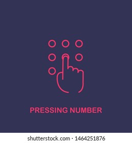 Outline pressing number icon.pressing number vector illustration. Symbol for web and mobile