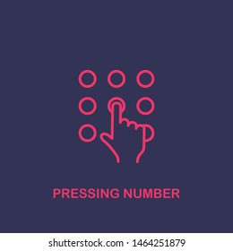 Outline pressing number icon.pressing number vector illustration. Symbol for web and mobile