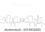 Outline Pretoria skyline. Trendy template with Pretoria buildings and landmarks in line style. Stock vector design. 