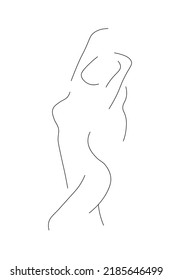 
Outline of a pretty girl, woman. Logo for feminine hygiene on a white background. Vector