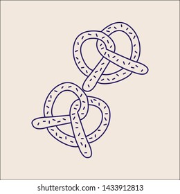 Outline pretzels icon isolated. Pretzels symbol for website design mobile application ui. Editable stroke