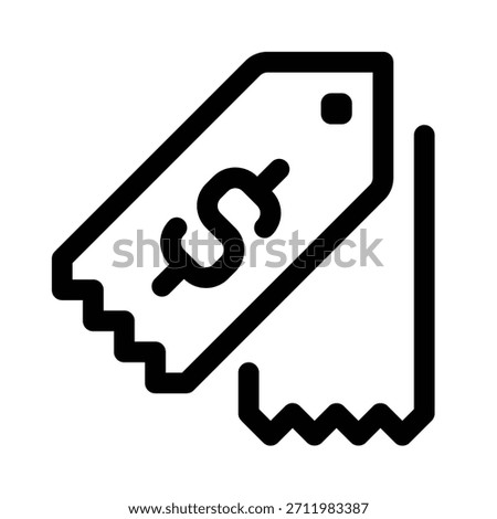Outline prices icon for cost, rate, value, and retail amount.