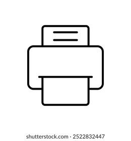 Outline printer icon on transparent background