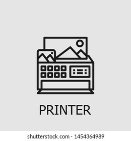 Outline printer vector icon. Printer illustration for web, mobile apps, design. Printer vector symbol.