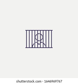 Outline prisoner icon.prisoner vector illustration. Symbol for web and mobile