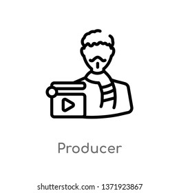 outline producer vector icon. isolated black simple line element illustration from cinema concept. editable vector stroke producer icon on white background