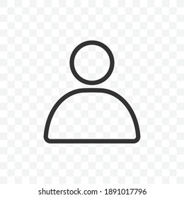 Outline-Profil-Benutzer oder Avatar-Symbol Vektorgrafik einzelne Zeichensymbol - schwarz-weißer Stil auf transparentem Hintergrund.
