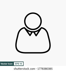 Outline profile vector icon. Profile illustration for web, mobile apps, design. vector symbol.