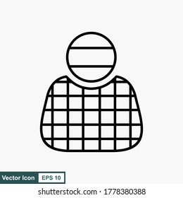 Icono de vector de perfil de contorno. Ilustración de perfil para web, aplicaciones móviles, diseño. símbolo de vector.