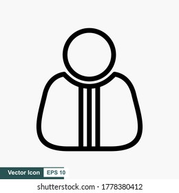 Icono de vector de perfil de contorno. Ilustración de perfil para web, aplicaciones móviles, diseño. símbolo de vector.