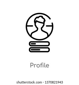 outline profile vector icon. isolated black simple line element illustration from blogger and influencer concept. editable vector stroke profile icon on white background