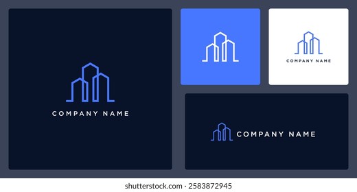 Outline property logo design template	