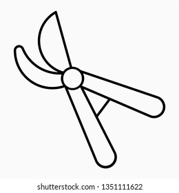 Outline pruners vector icon