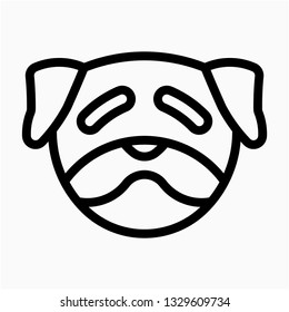 Outline Pug vector icon