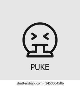 Outline puke vector icon. Puke illustration for web, mobile apps, design. Puke vector symbol.