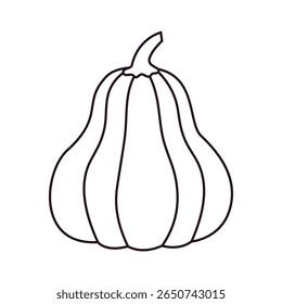 Outline Pumpkin. Autumn pumpkin element.