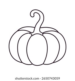 Outline Pumpkin. Autumn pumpkin element.