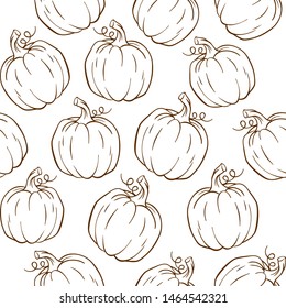 Outline Pumpkin harvest festival pattern