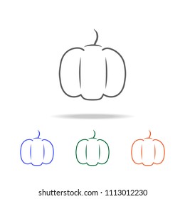 Outline Pumpkin icon. Elements of fruits and vegetables in multi colored icons. Premium quality graphic design icon. Simple icon for websites, web design, mobile app on white background