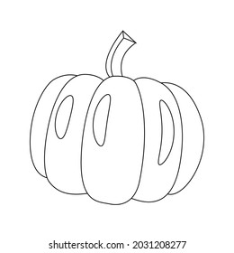 Rahmenkürbis, Vektorgrafik. Line Art Essen, Herbst, Ernte.