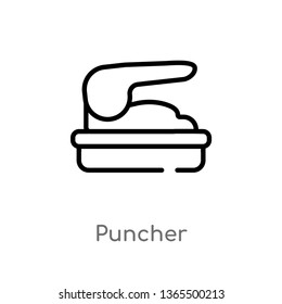 outline puncher vector icon. isolated black simple line element illustration from miscellaneous concept. editable vector stroke puncher icon on white background