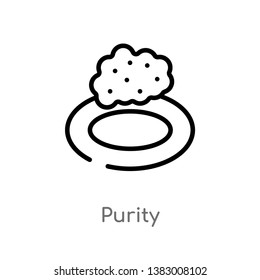 outline purity vector icon. isolated black simple line element illustration from hygiene concept. editable vector stroke purity icon on white background
