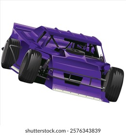 Outline purple racing car, isolated on a black background, for t-shirt design, print, and for business, purposes.