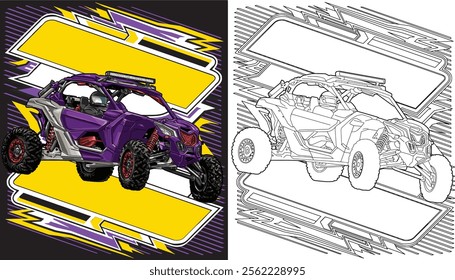 Outline purple truck splash, isolated on a black background, for t-shirt design, print, and for business, purposes.