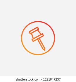 Outline push icon,gradient illustration,vector tool  sign symbol
