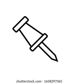 Icono de vector de empuje de esquema. ilustración aislada de la línea simple negra del concepto de educación