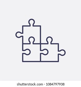 Outline puzzle icon illustration,vector brain game sign symbol