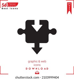 Outline puzzle Icon. puzzle icon vector isolated on white background. Graphic design, material-design, Best sellers 2022 icons, mobile application, UI UX design, EPS 10 format vector