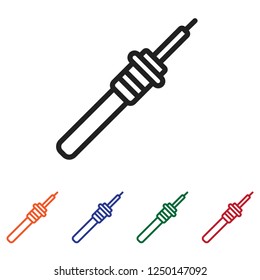 Outline Pyrometer icon vector isolated on white background. Modern, linear vector sign for mobile app and web design.