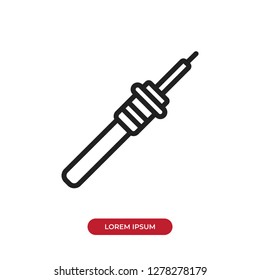Outline Pyrometer icon vector isolated on white background. Modern, linear vector sign for mobile app and web design.