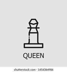 Outline queen vector icon. Queen illustration for web, mobile apps, design. Queen vector symbol.