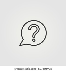 Outline question   icon illustration vector symbol