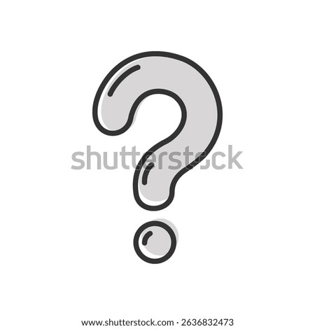 Outline question mark Icon isolated flat design vector illustration on white background.