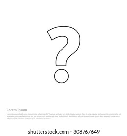 Outline Question mark Icon, Vector Illustration, Flat pictogram icon