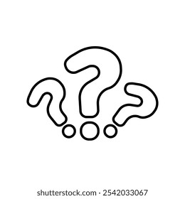 Outline question mark rounded icon vector illustration on white background 