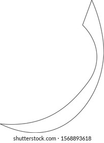Outline of "Ra", the tenth letter of the Arabic alphabet.
