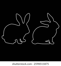 outline rabbit bunny silhouette vector 
