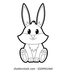 outline rabbit cute wild animal character