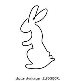 Outline of a rabbit in full growth isolated on a white background.