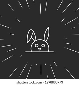 Outline rabbit icon illustration isolated vector sign symbol