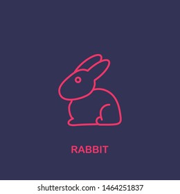 Outline rabbit icon.rabbit vector illustration. Symbol for web and mobile
