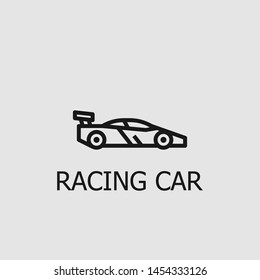 Outline racing car vector icon. Racing car illustration for web, mobile apps, design. Racing car vector symbol.